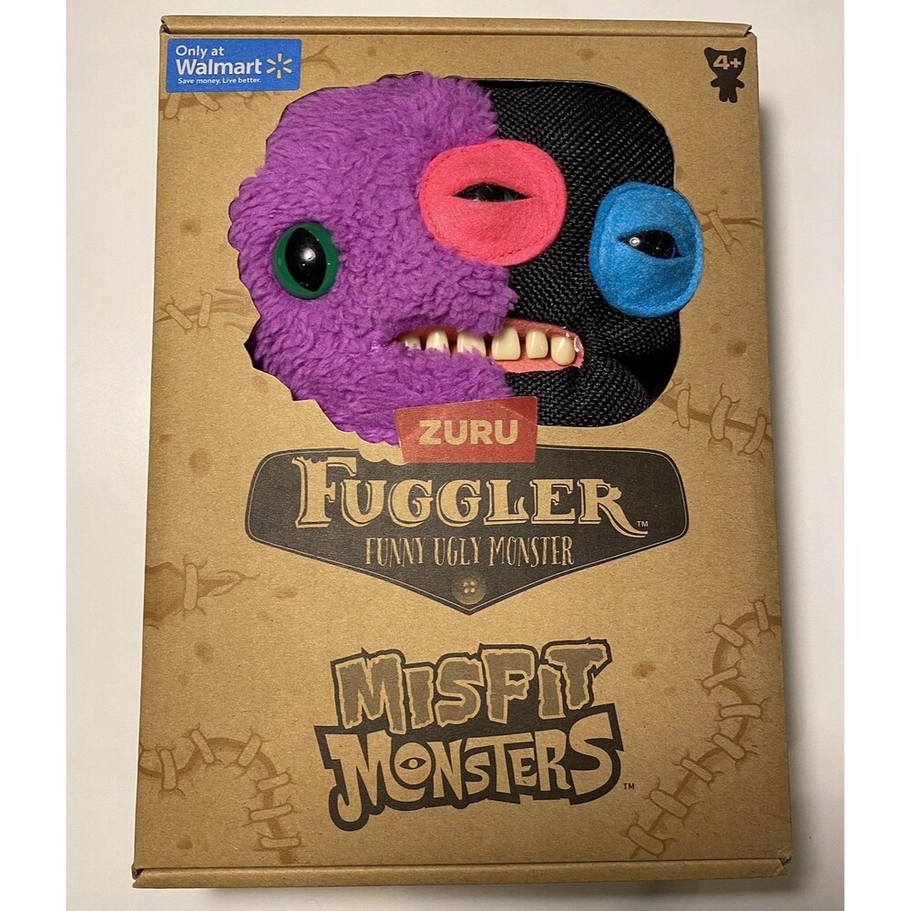 NEW IN BOX - Fuggler Misfit Monsters Reeko & Alien 9-Inch Plush Purple & Black